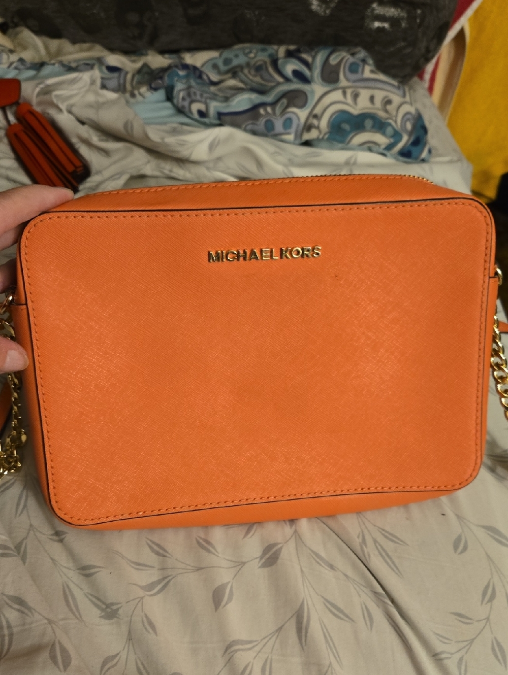 Michael Kors Salmon Colored Saffiano Leather Crossbody